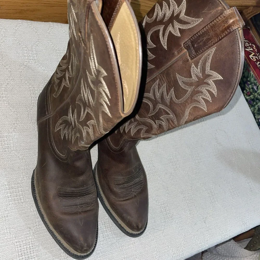Ariat Men’s Western Boots Size 10 D Brown Leather Cowboy Rodeo Outdoors